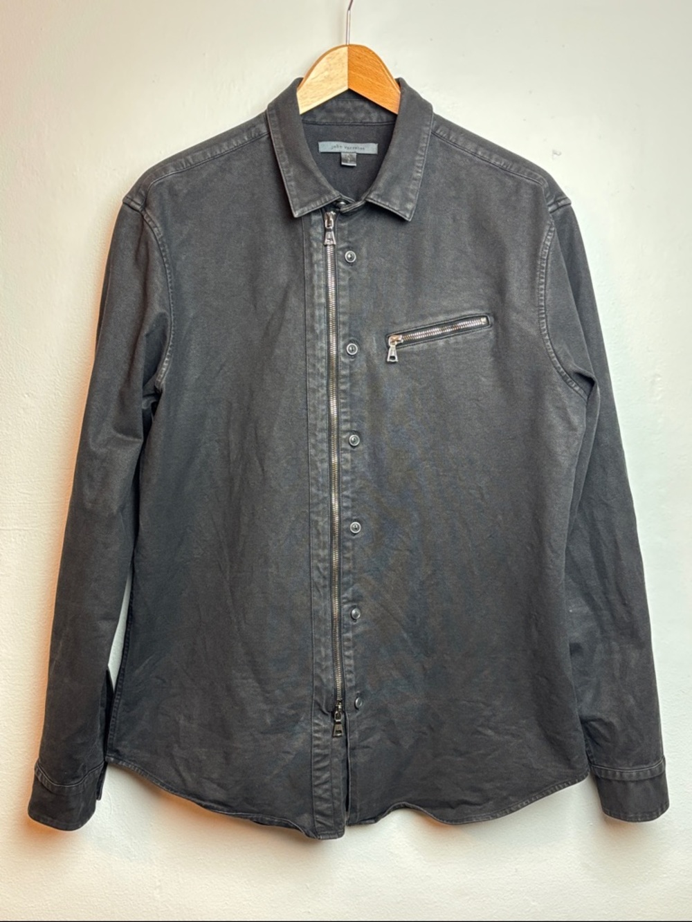 John Varvatos Men’s Small Shirt Jacket Shacket Charcoal Indie Sleaze